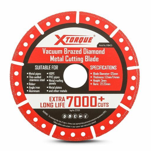 Xtorque XVBM125 125mm x 22.23mm x 1.2mm Vacuum Brazed Diamond Metal Cutting Blade – image 2