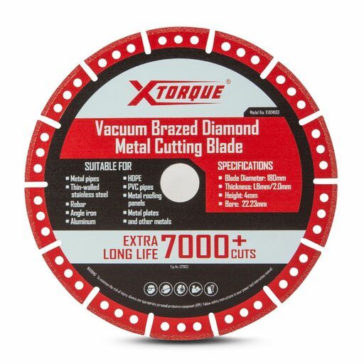 Xtorque XVBM180 180mm x 22.23mm x 1.4mm Vacuum Brazed Diamond Metal Cutting Blade – image 2