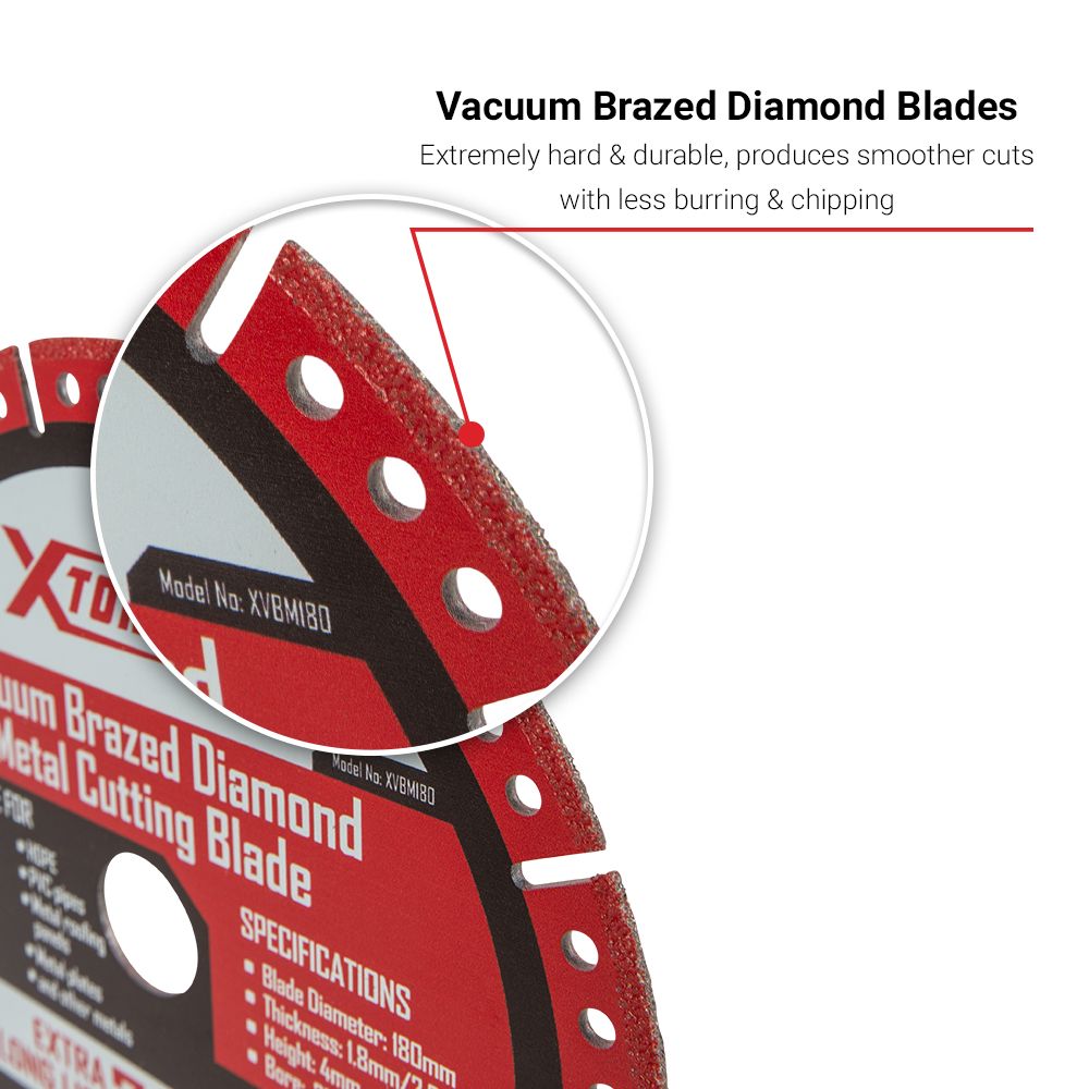 Xtorque XVBM180 180mm x 22.23mm x 1.4mm Vacuum Brazed Diamond Metal Cutting Blade – image 3
