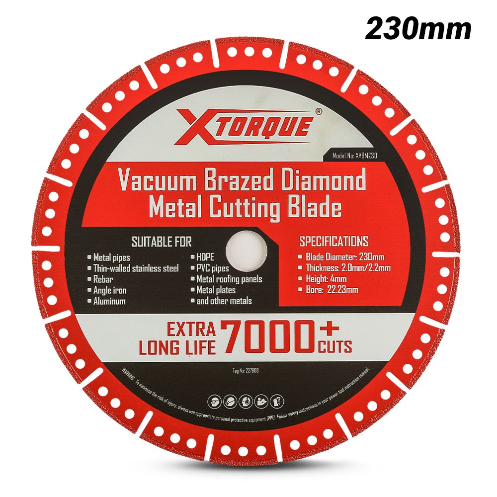Xtorque XVBM230 230mm x 22.23mm x 1.6mm Vacuum Brazed Diamond Metal Cutting Blade – image 1