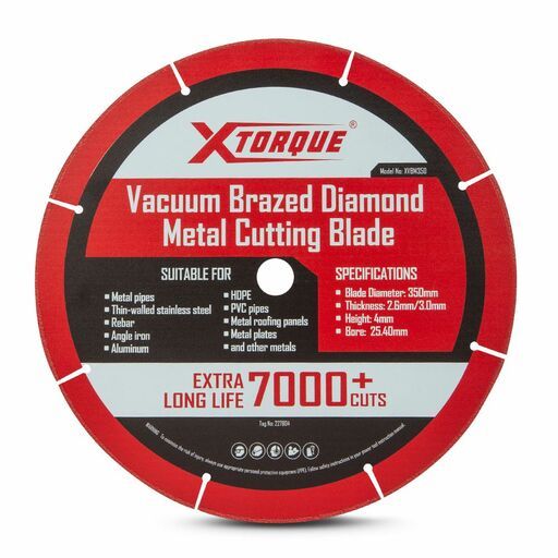 Xtorque XVBM350 350mm x 25.4mm x 2.2mm Vacuum Brazed Diamond Metal Cutting Blade – image 2