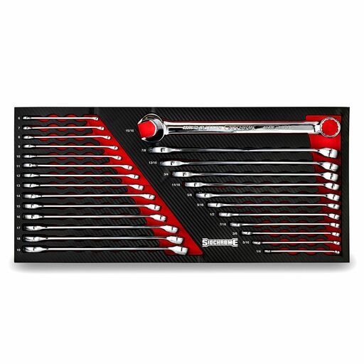 Sidchrome SCMT10163HR 226pce Metric & A/F 13 Drawer Red Hyper Colour Series Tool Kit Chest & Cabinet Set – image 8