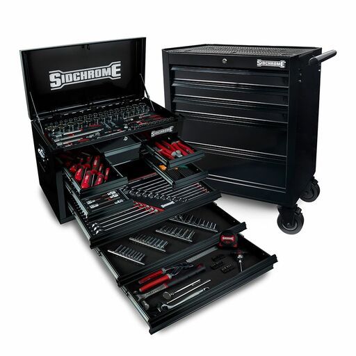 Sidchrome SCMT10163HB 226pce Metric & A/F 13 Drawer Black Hyper Colour Series Tool Kit Chest & Cabinet Set – image 2