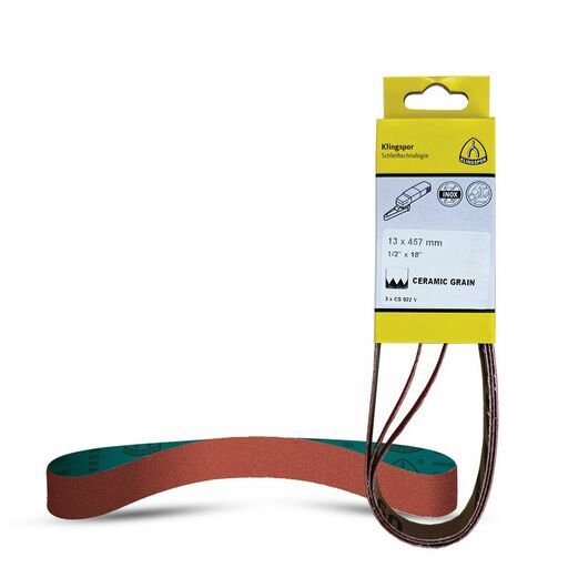 Klingspor 710198 3-Pack 13 X 457mm 40 Grit Ceramic Abrasive Belt – image 2