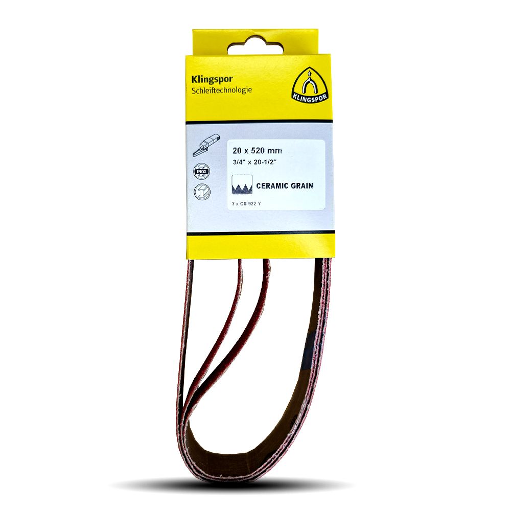 Klingspor 710203 3-Pack 20mm x 520mm 60 Grit Ceramic Abrasive Belt – image 4