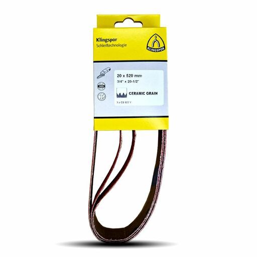 Klingspor 710202 3-Pack 20mm x 520mm 80 Grit Ceramic Abrasive Belt – image 3