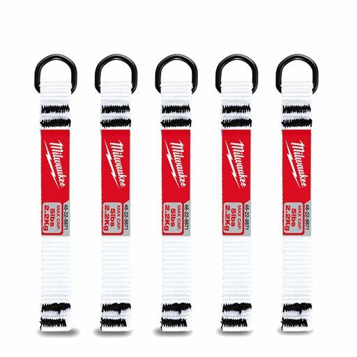 Milwaukee 48228871 5-Pack 2.2kg (5lb) D-Ring Web Attachment Lanyard – image 4