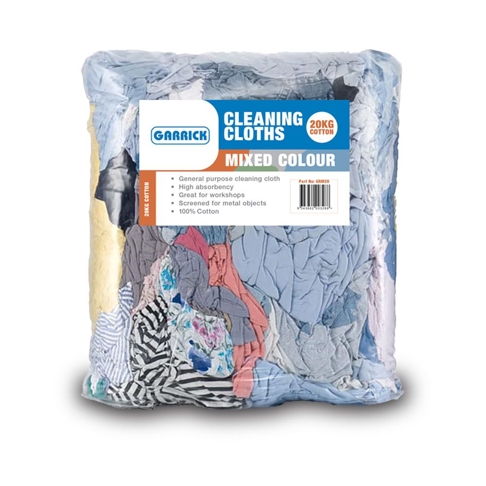 Garrick GMR20 Cotton Cleaning Rags  - Mixed Colour 20kg – image 1