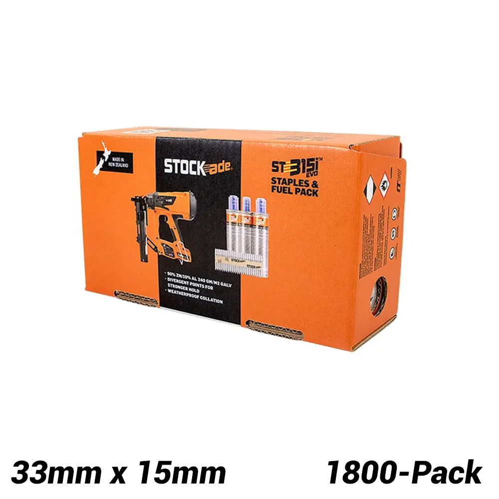 Stockade SB33i 1800 Pack 33mm x 3.15mm Staple Barbed Box With Fuel Pack – image 1