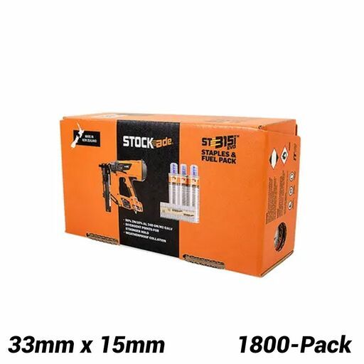 Stockade SS33i 1800-Pack 33mm x 3.15mm Staple Box With Fuel Pack