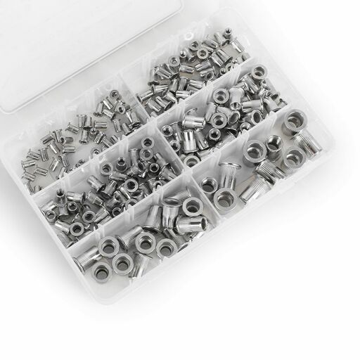 Fixed Fasteners FFRN180 180pce 304 Stainless Steel Pan Head Mixed Rivet Nut Kit – image 3