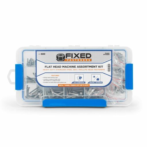 Fixed Fasteners FFFH680 680pce Heavy Duty Stainless Steel Phillips Flat Head Machine Assortment Kit – image 2