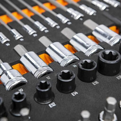 GEARWRENCH GWMSBSKCBMM 74pce 1/4", 3/8", 1/2" Drive Metric Bit Socket Set in Foam Storage Tray – image 7