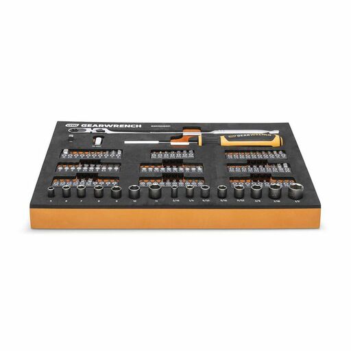 GEARWRENCH GWMSMBS01 105pce 1/4” Drive Slim Head Mechanics Tool Set in Foam Storage Tray – image 2