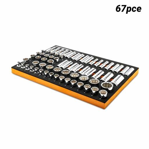 GEARWRENCH GWMSSKT12MM 67pce 1/2” Drive Master Metric Socket Set in Foam Storage Tray