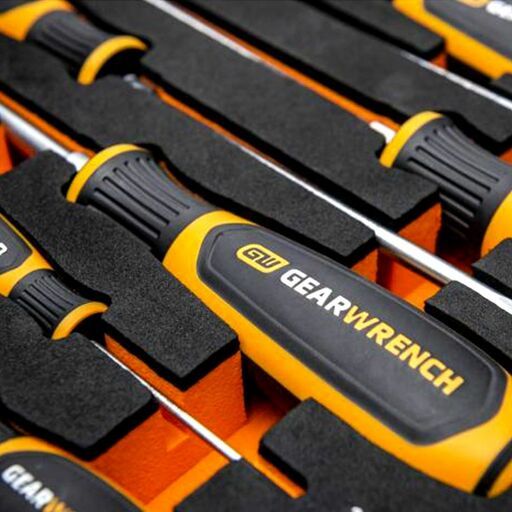 GEARWRENCH GWMSSCRSL 9pce Slotted Dual Material Screwdriver Set in Foam Storage Tray – image 5