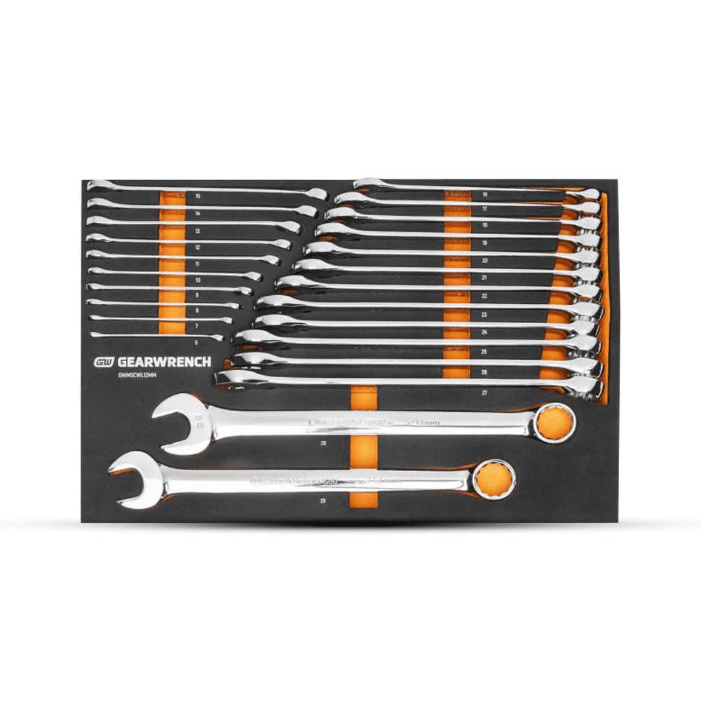 GEARWRENCH GWMSCWL12MM 24pce 12 Point Long Pattern Combination Metric Wrench Set in Foam Storage Tray – image 2
