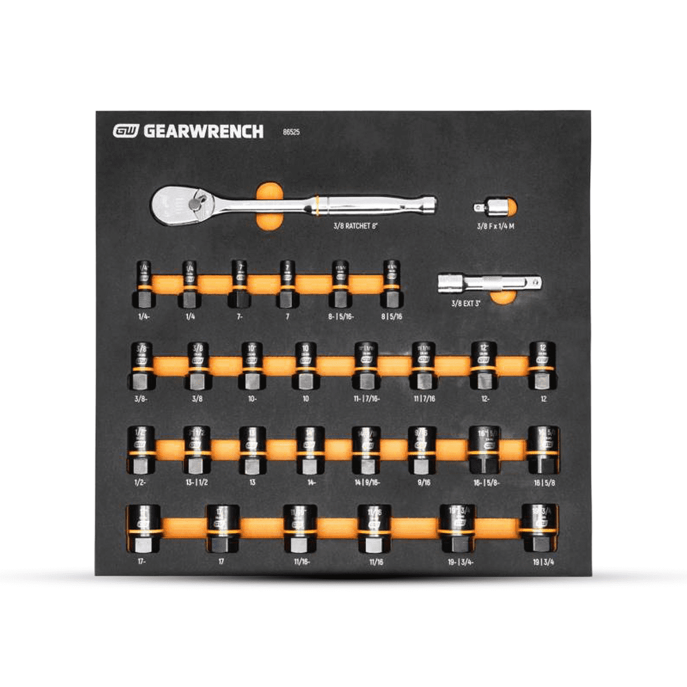 GEARWRENCH 86525 31pce 3/8" Drive 90T Ratchet and Bolt Biter™ Socket Set with Foam Storage Tray – image 2