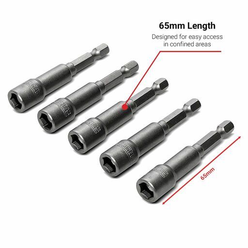 MAGNUS MAGHEX865 5-Pack 1/4" Drive 8mm x 65mm Hex Nut Setter – image 3