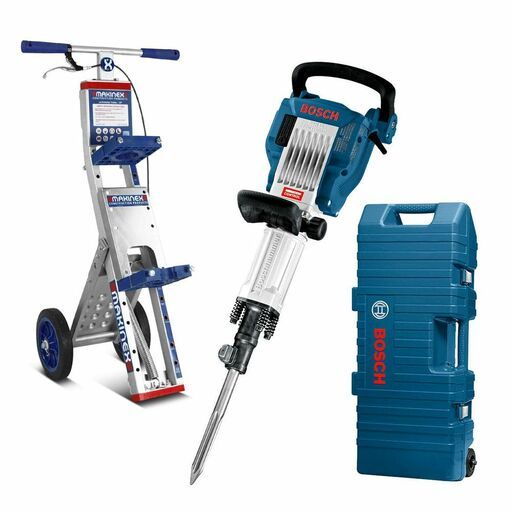Bosch 0.611.335.140 + JHT-U-2 1750W 17kg 30mm HEX Demolition Hammer with Universal Jackhammer Trolley