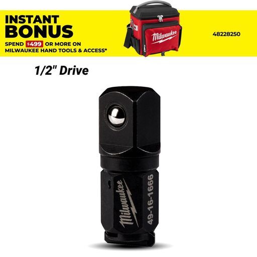 Milwaukee 49161666 1/2" Drive INSIDER Pass-Through Ratchet Anvil Adapter