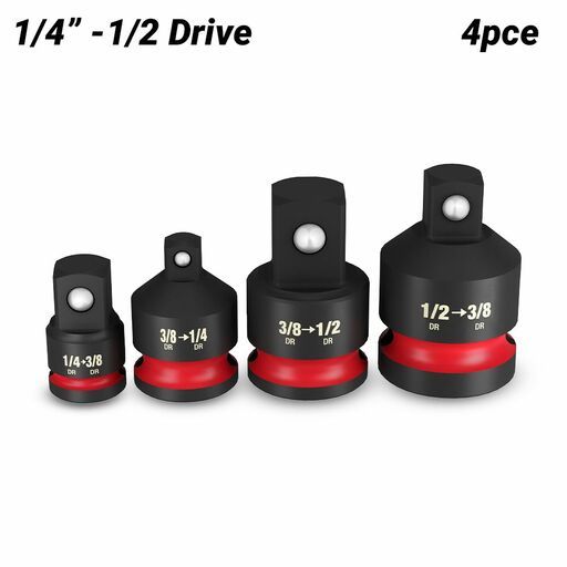 Milwaukee ShockWave Bit Adapter – 1/2" Vierkant Auf 1/4" Sechskant, Schlagfest Für Bohr- Und Schraubarbeiten