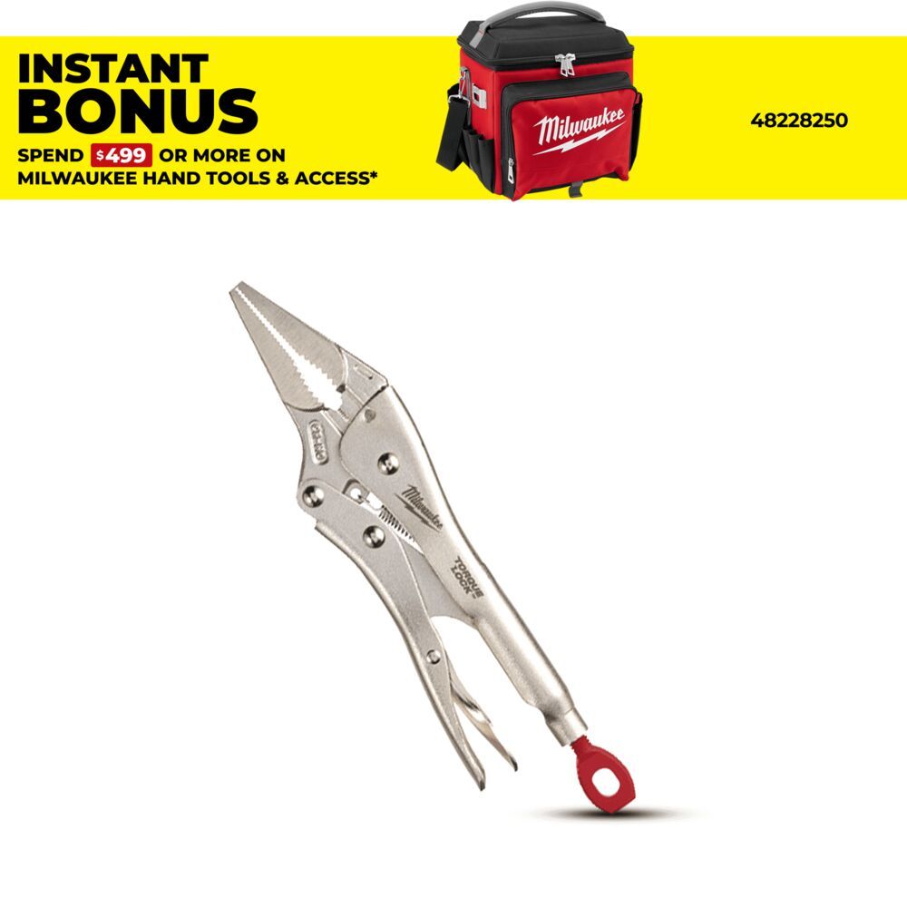 Milwaukee 48223509 228mm (9") Torque Lock Long Nose Jaw Locking Pliers – image 1