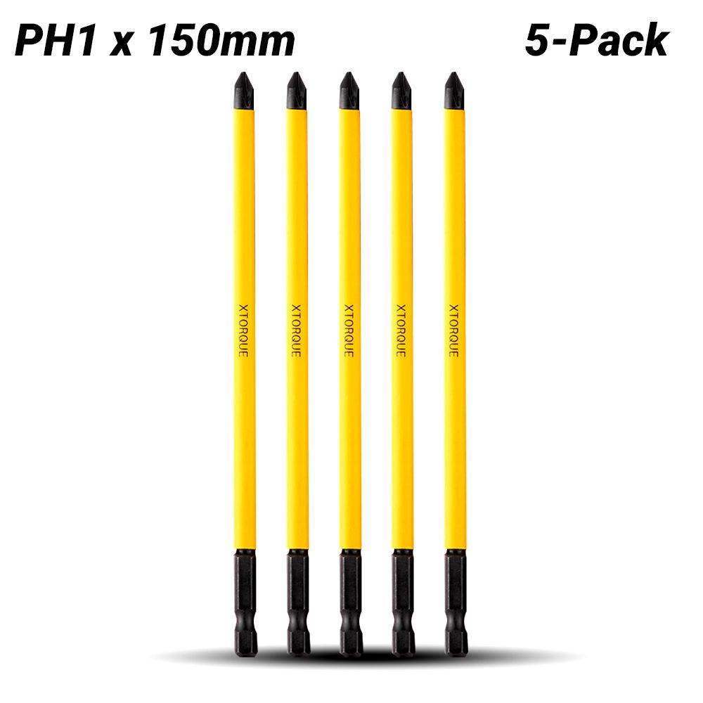 Xtorque X5TB1150 5-Pack PH1 x 150mm Insulated Tube Driver Bits – image 1