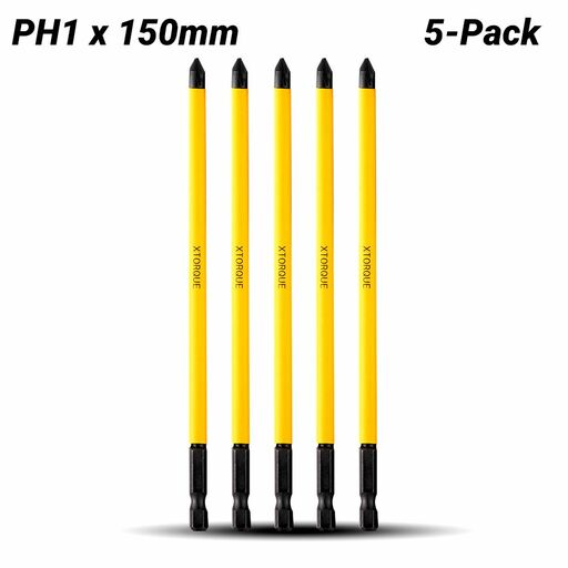 Xtorque X5TB1150 5-Pack PH1 x 150mm Insulated Tube Driver Bits