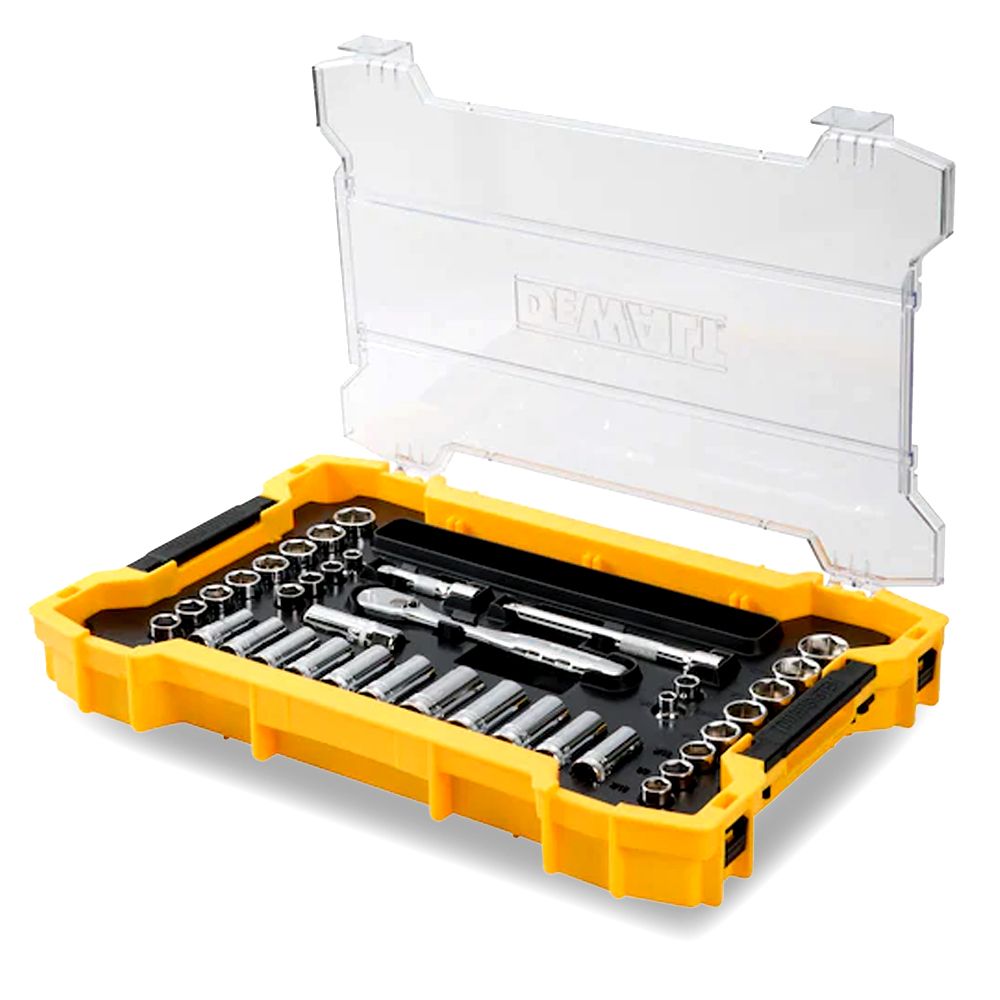 DeWalt DWMT45402-1 131pce 1/4" & 3/8" Drive SAE/Metric Mechanic Tool Set with TOUGHSYTEMS 2.0 Tray – image 5