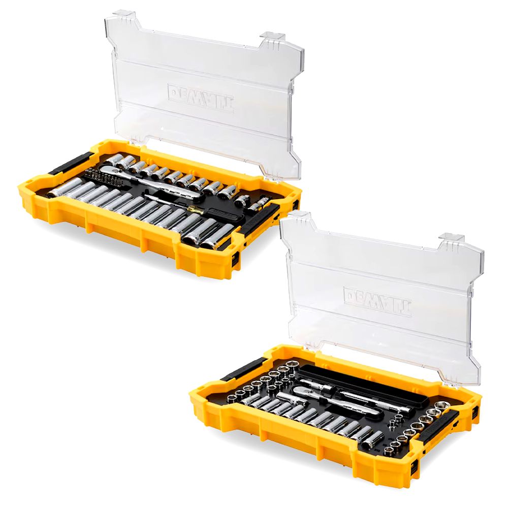 DeWalt DWMT45403-1 85pce 3/8" and 1/2" SAE/Metric Mechanical Tool Set with TOUGHSYSTEM 2.0 Tray – image 2