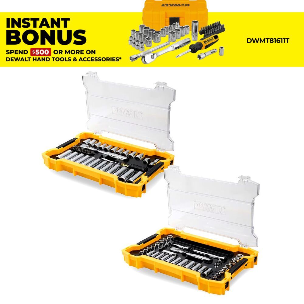 DeWalt DWMT45403-1 85pce 3/8" and 1/2" SAE/Metric Mechanical Tool Set with TOUGHSYSTEM 2.0 Tray – image 1