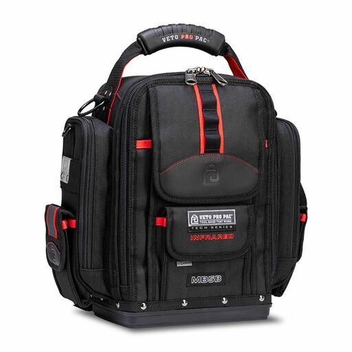 Veto Pro Pac VETOMB5B-IR (VPP10851) XXL Tech Meter Backpack Tool Bag w/Plastic Base - Infrared
