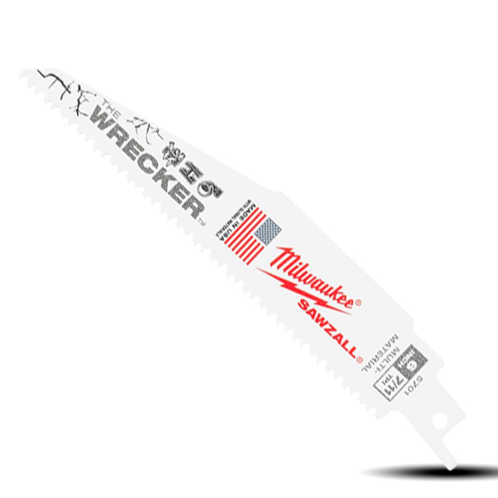 Milwaukee 48475701 (48005701) 5-Pack SAWZALL The Wrecker 150mm (6") Demolition 7/11TPI Blade – image 4