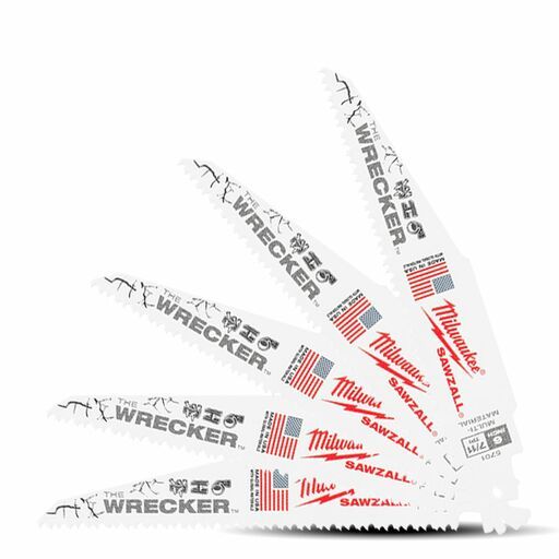 Milwaukee 48475701 (48005701) 5-Pack SAWZALL The Wrecker 150mm (6") Demolition 7/11TPI Blade – image 5