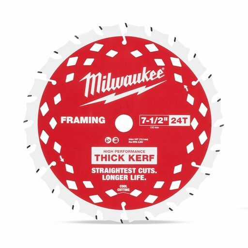 Milwaukee 48400792 190mm (7-1/2") 24T Wood Circular Saw Blade Framing – image 4