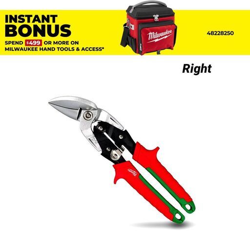Milwaukee 4932499016 Right Cutting Offset Aviation Snips