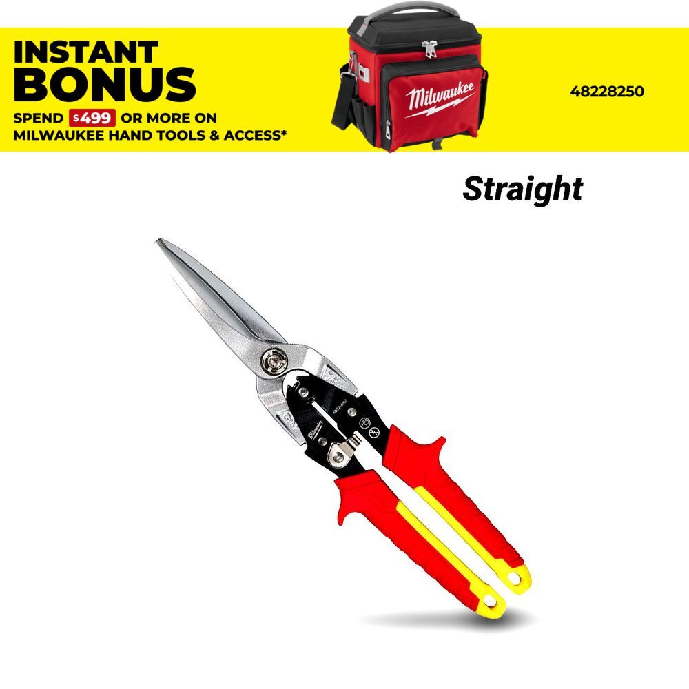 Milwaukee 4932499021 Long Cut Straight Aviation Snips – image 1