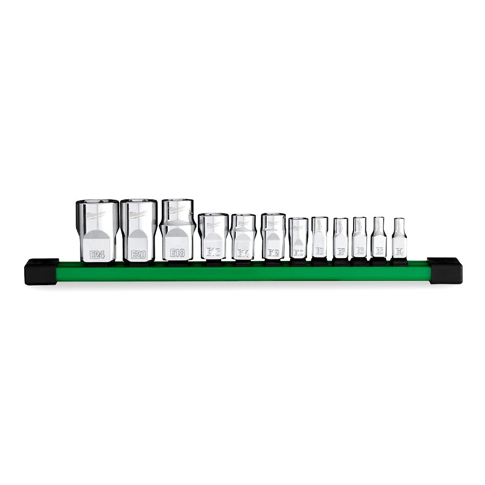 Milwaukee 48229570 12pce 1/4", 3/8", 1/2" Drive External Torx Socket Set – image 2