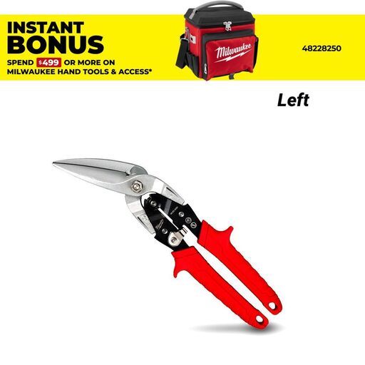 Milwaukee 4932499022 Long Cut Offset Left Aviation Snips