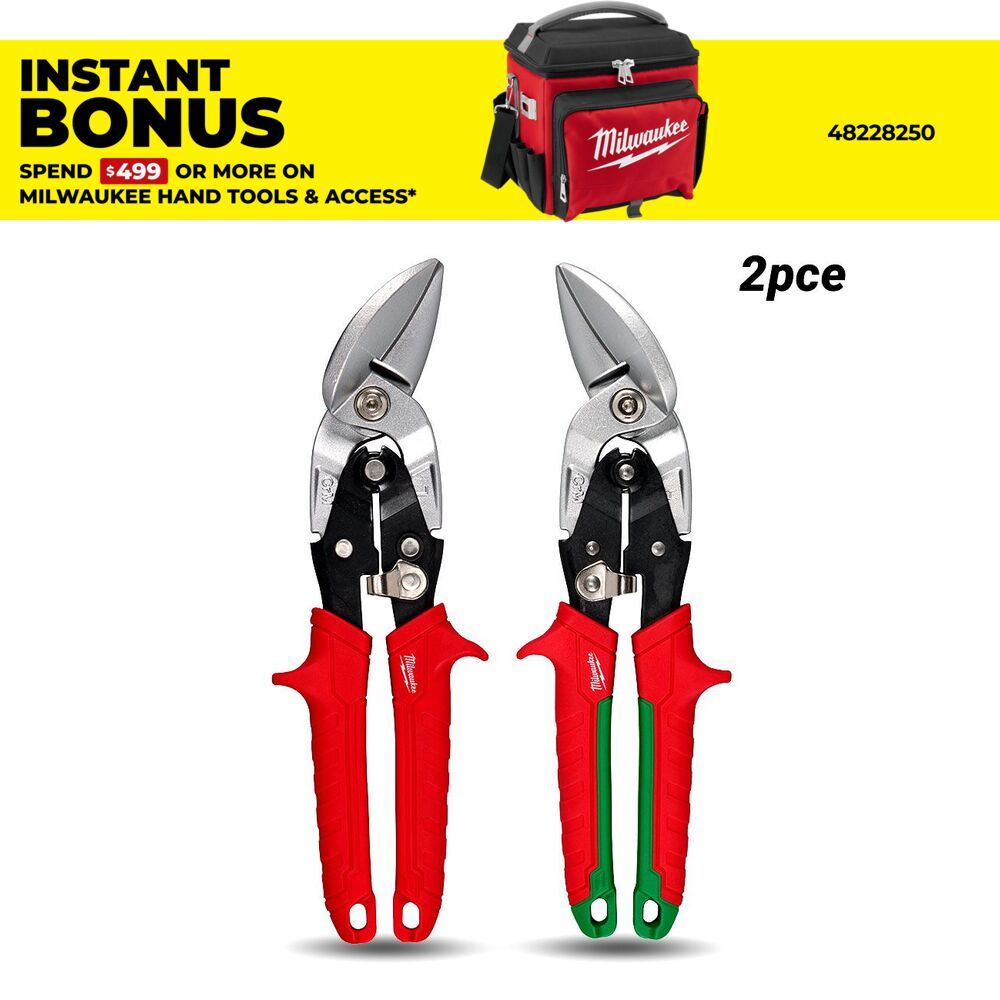 Milwaukee 4932499017 Milwaukee - 4932499017 - 2pce Offset Aviation Snip Set – image 1