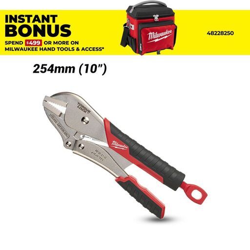 Milwaukee 48223810 254mm (10") Torque Lock Straight Jaw Locking Pliers with Durable Grip