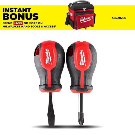 Milwaukee 4932471810 2pce Tri-Lobe Stubby Screwdriver Set