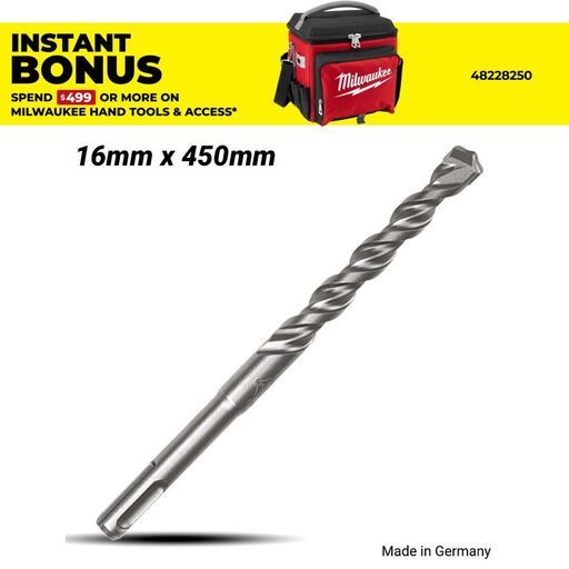 Milwaukee 4932307082 SDS Plus M2 16mm x 450mm 2-Cut Drill Bit