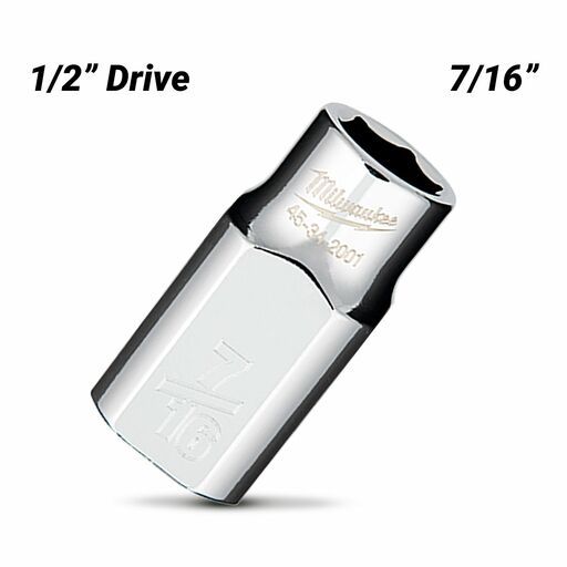 Milwaukee 45342001 1/2" Drive 7/16" SAE Standard 6 Point Socket – image 2