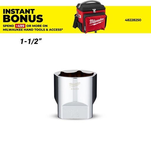 Milwaukee 45342004 1/2" Drive 1-1/2" SAE Standard 6 Point Socket