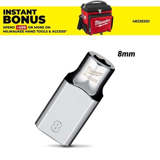 Milwaukee 45342008 1/2" Drive 8mm Metric Standard 6 Point Socket