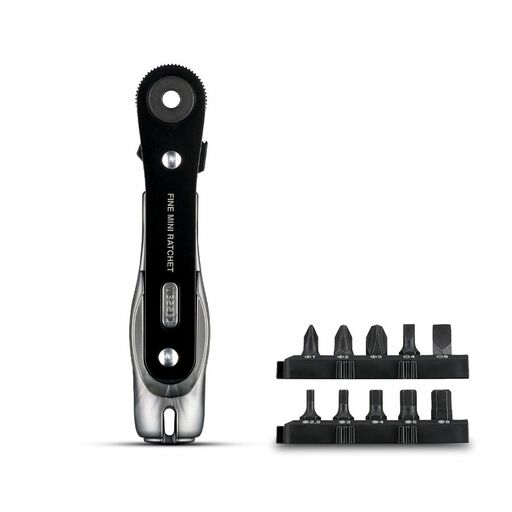 Vessel TD-25 Ultra Thin Fine Mini Ratchet Screwdriver Straight With 10 Bits Included – image 2