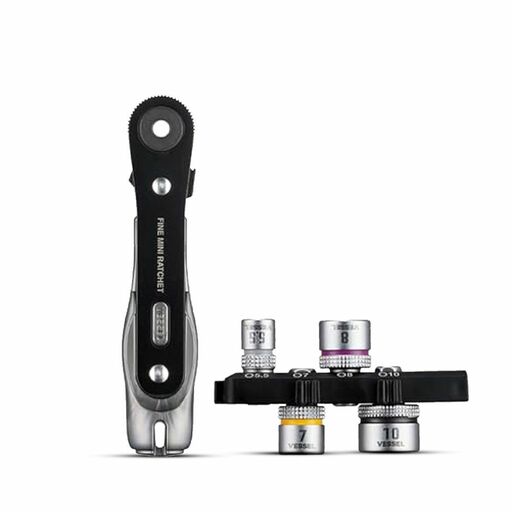 Vessel TD-26 Ultra Thin Fine Mini Ratchet Screwdriver Straight With 4 Sockets Included – image 2