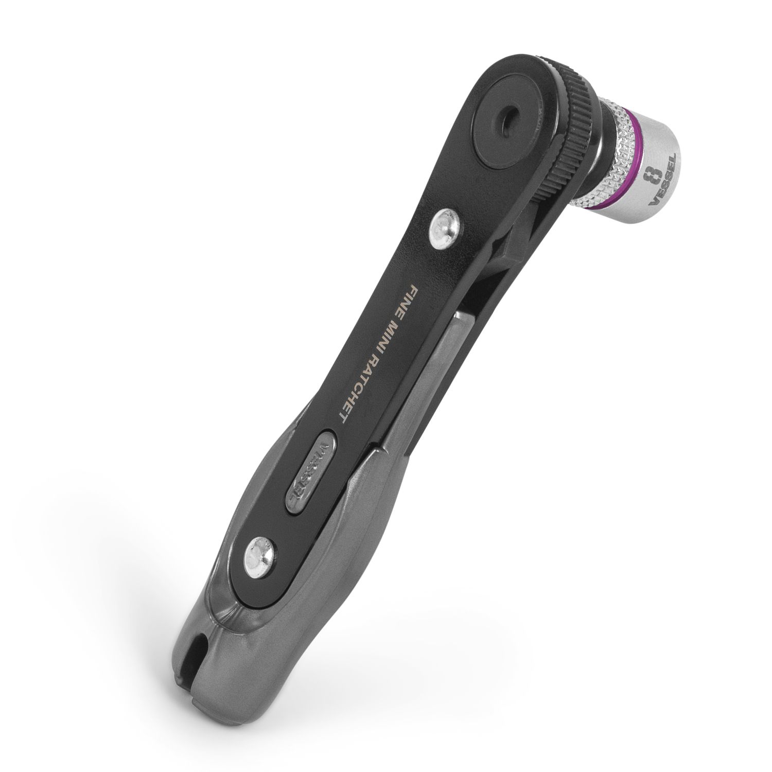 Vessel TD-26 Ultra Thin Fine Mini Ratchet Screwdriver Straight With 4 Sockets Included – image 3